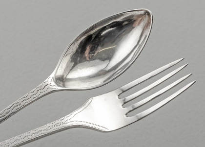 Cape Silver Lemoen Lepel and Konfyt Fork (Orange Spoon & Preserve Fork) - Pair, Jan Lotter
